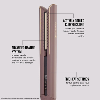 Випрямляч Remington AIRvive, 61Вт, темп.режимов-5, 150-230С, дисплей, кераміка, фіолетово-золотий