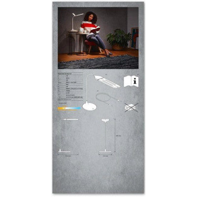 Лампа настольная с аккумулятором LEDVANCE Panan Disc Double 5Вт 3000К 2200мАч USB-A белый (4058075301733)