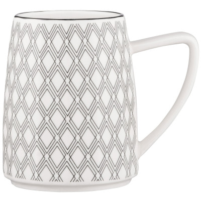 Чашка ARDESTO Lamberto, 360мл, порцеляна, біло-сірий