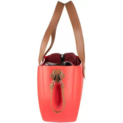 Сумка Nuvita MyMia ручки еко-шкіра, ремені для коляски, червоно-коричневий