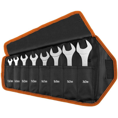 Neo Tools Ключі гайкові, подвійні, 5.5-27 мм, набір 8 шт., супертонкі, чохол поліестер 420D Neo Tools Ключі гайкові, подвійні, 5.5-27 мм, набір 8 шт., супертонкі, чохол поліестер 420D