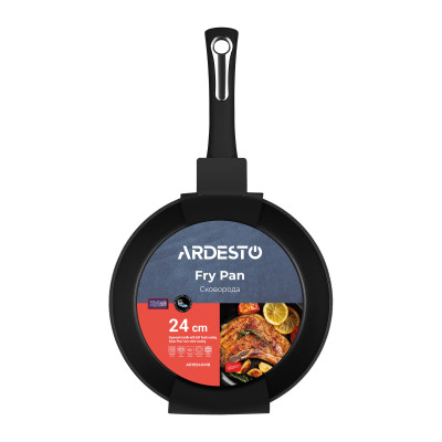 Сковорода ARDESTO Gemini Trento, 24см, алюміній, чорний Сковорода ARDESTO Gemini Trento, 24см, алюміній, чорний
