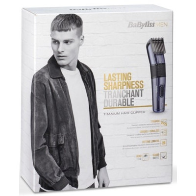 Машинка для стриження Babyliss, мережа+акум., вібраційний мотор, насадок-1, кейс, титан.напил., сірий Машинка для стриження Babyliss, мережа+акум., вібраційний мотор, насадок-1, кейс, титан.напил., сірий