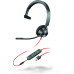 Гарнітура комп'ютерна моно On-ear Poly Blackwire 3315, USB-A, всеспрямований, чорний