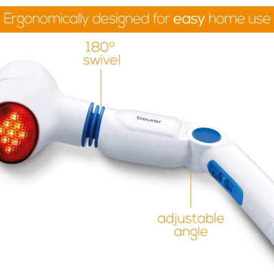 Масажер Beurer для тіла, від мережі, 4 насадки, інфрачервоні промені, білий
