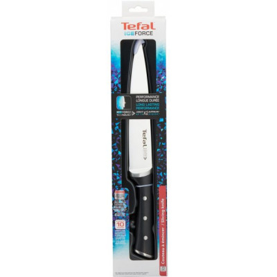 Кухонний ніж поварський Tefal Ice Force, 20см, нержавіюча сталь, пластик, чорний