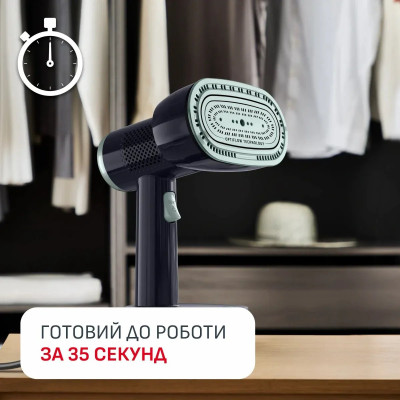 Отпариватель Tefal компактный AeroSteam S, 1420Вт, 150мл, постоянный пар - 20гр, черный Отпариватель Tefal компактный AeroSteam S, 1420Вт, 150мл, постоянный пар - 20гр, черный