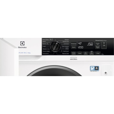 Стиральная машина Electrolux встраиваемая фронтальная, 8кг, 1400, A+++, 55см, дисплей, пар, инвертор, белый (EW7N7F348SUI)