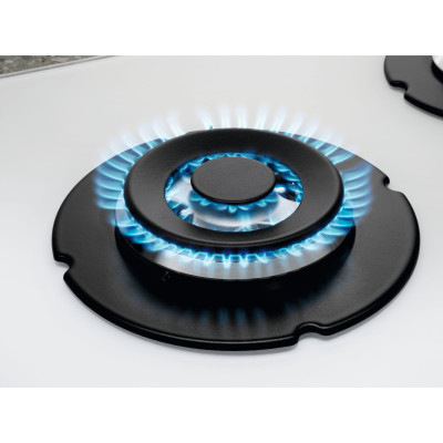 Варильна поверхня Electrolux газова на склі, 60см, чавун, білий Варильна поверхня Electrolux газова на склі, 60см, чавун, білий