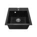 Мийка кухонна Adamant Brick, штучний камінь, квадрат, без крила, 460x515x200мм, чаша - 1, врізна, чорний