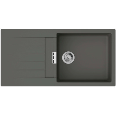 Мийка кухонна Hansgrohe S52, граніт, прямокутник, з крилом, 980х480х190мм, чаша - 1, врізна, S52-F480, сірий камінь