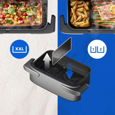 Мультипечь Philips Ovi Dual SteamFry 2750Вт, чаша-3+6л, сенсорное управл., 8 авто. программ, пластик/металл, серый Мультипечь Philips Ovi Dual SteamFry 2750Вт, чаша-3+6л, сенсорное управл., 8 авто. программ, пластик/металл, серый