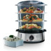 Пароварка Russell Hobbs Cook&Home 800Вт, чаша-3/3/3л, резервуар для води -1л, механічне керування, 3 яруси, метал/пластик, чорний