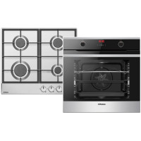 Комплект Hansa (духовка електрична + поверхня газова), чорний+нерж