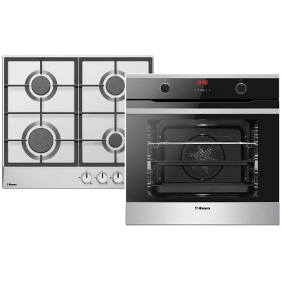 Комплект Hansa (духовка електрична + поверхня газова), чорний+нерж Комплект Hansa (духовка електрична + поверхня газова), чорний+нерж
