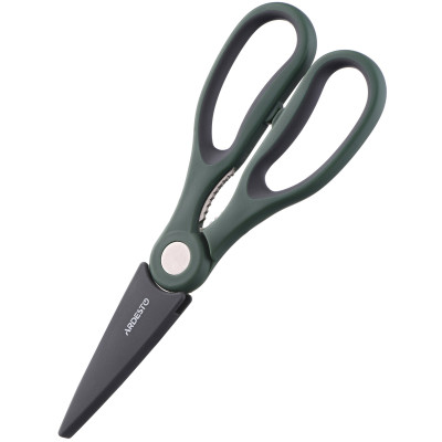 ARDESTO Ножиці кухонні Ardesto Gemini 22,3 см, сірий/зелений, чохол, нерж. сталь, пластик