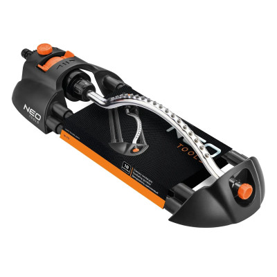 Зрошувач дощовий Neo Tools, дощувач маятниковий, 18 сопел в металевому елементі, регулювання діапазону та сили поливу, площа розпилення 14х19м Зрошувач дощовий Neo Tools, дощувач маятниковий, 18 сопел в металевому елементі, регулювання діапазону та сили поливу, площа розпилення 14х19м