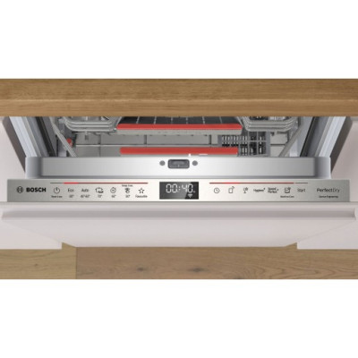 Посудомийна машина Bosch вбудована, 10компл., C, 45см, дисплей, 3й кошик, Zeolith, білий