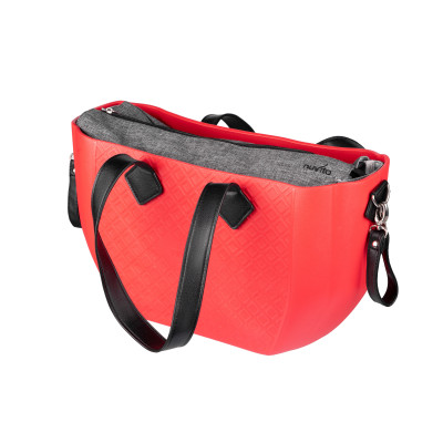 Сумка Nuvita MyMia ручки еко-шкіра, килимок, ремені для коляски, червоно-чорний