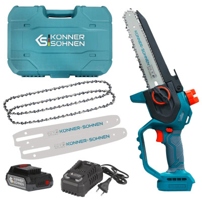 Пила цепная аккумуляторная Konner&Sohnen KS MCS20V-8 CASE 20В акб 1х2А·ч шина 20см ЗП 1.45кг