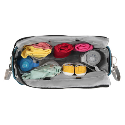 Сумка Nuvita MyMia ручки еко-шкіра, килимок, ремені для коляски, синьо-сірий