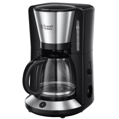 Кофеварка Russell Hobbs капельная Adventure, 1.25л, молотый, черно-серебристый, черно-серебристый