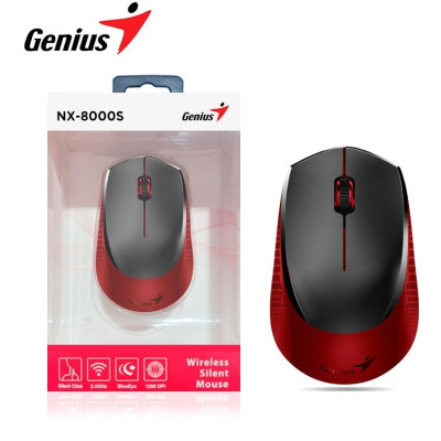 Мышь Genius NX-8000S, Silent, WL, красный (31030025401)
