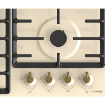 Варильна поверхня Gorenje газова, 60см, чавун, бежевий