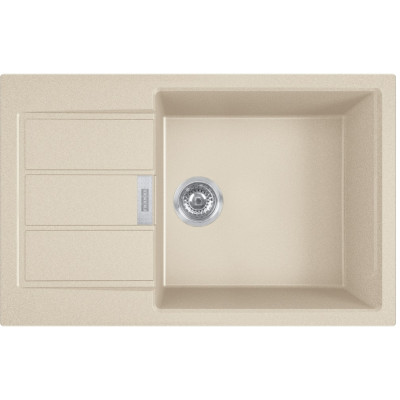 Мийка кухонна Franke Sirius 2 тектонайт, прямокут., з крилом, 780х500х200мм, чаша - 1, врізна, бежевий
