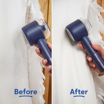 Машинка для видалення катишків Russell Hobbs, велика площа лез. 90 хв. роботи на одному заряді, USB, синій