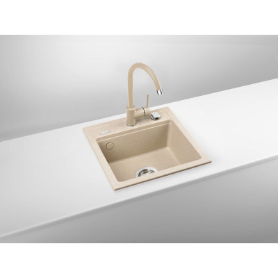 Мийка кухонна Deante Zorba, граніт, квадрат, без крила, 440х440х184мм, чаша - 1, накладна, пісок Мийка кухонна Deante Zorba, граніт, квадрат, без крила, 440х440х184мм, чаша - 1, накладна, пісок