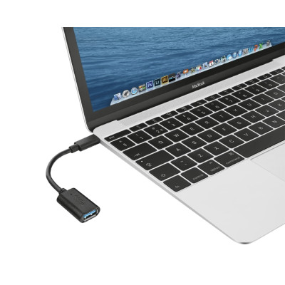 Адаптер Trust Calyx USB-C > USB3.0, 0.09м, чорний