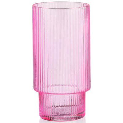 Набір склянок високих ARDESTO 380мл, 2шт, скло, рожевий Набір склянок високих ARDESTO 380мл, 2шт, скло, рожевий