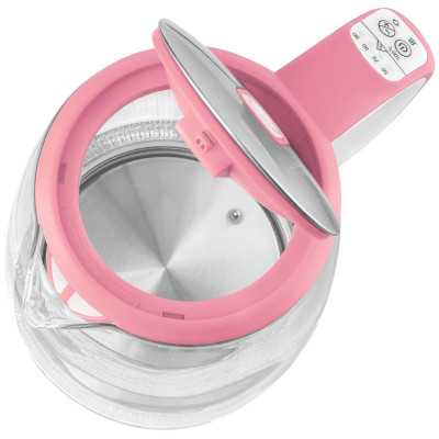 Електрочайник Sencor 2л, Strix, скло, 5 темп.реж, малиновий