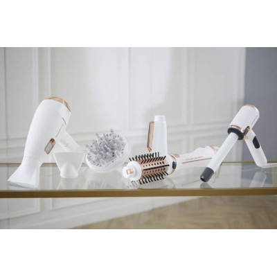 Фен-щітка Rowenta Brush Activ' Ultimate Care, 700Вт, 3 режими, іоніз-я, хол. обдув, оберт. насадок, кераміка, біло-золотий Фен-щітка Rowenta Brush Activ' Ultimate Care, 700Вт, 3 режими, іоніз-я, хол. обдув, оберт. насадок, кераміка, біло-золотий