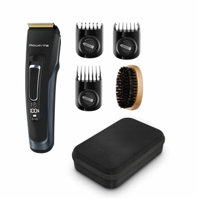 Машинка для стрижки Rowenta Advancer, для бороди, вусів, голови, мережа+акум., роторний мотор, насадок-3, кейс, титан.напил., темно-синій Машинка для стрижки Rowenta Advancer, для бороди, вусів, голови, мережа+акум., роторний мотор, насадок-3, кейс, титан.напил., темно-синій