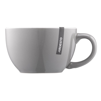 ARDESTO Чашка Merino, 480 мл, сіра, кераміка
