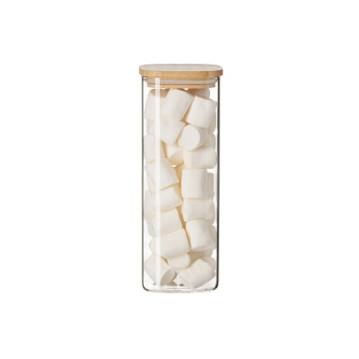 Банка для зберігання ARDESTO Midori 1000мл, скло, бамбук, квадратна, прозорий