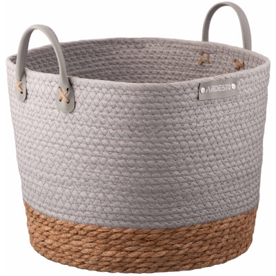 Кошик ARDESTO Minimalism 35х35х27см, паперовий шпагат, рогожка, сірий