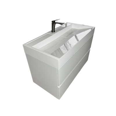 Раковина, умивальник Adamant VISION, штучний камінь, прямокут., з отвором для змішувача, без переливу, 900х455х110мм, накладний, білий