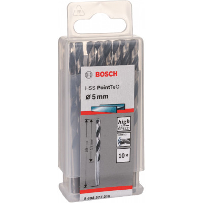 Bosch Свердло по металу HSS-PointTeQ, 5х52х86мм, 10шт