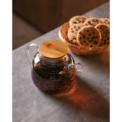 ARDESTO Заварник Gemini 1000мл, боросилікатне скло, бамбук, прозорий ARDESTO Заварник Gemini 1000мл, боросилікатне скло, бамбук, прозорий