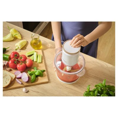 Подрібнювач Sencor, 800 Вт, 6 лез, чаша-3 л., скло, білий