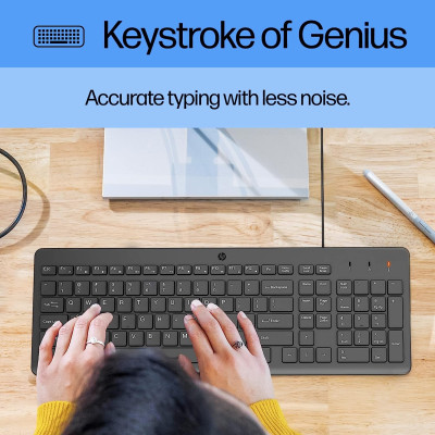 Комплект клавіатура та миша НР 150, USB-A, EN/RU, чорний