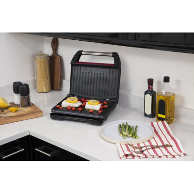 Гриль Russell Hobbs прижимний Family SteelGrill 1650Вт, темп. режимів-1, метал, червоно-чорний