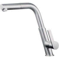 Змішувач для кухні Deante Silia, довж.виливу - 233мм, поворотний, витяжний, 1важіль, матова сталь