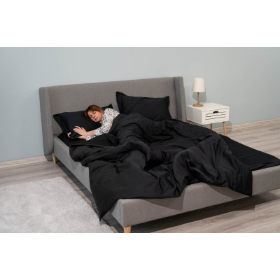 Простирадло ARDESTO Mix&Match Premium, 240x260см, 100% бавовна, сатин, чорний