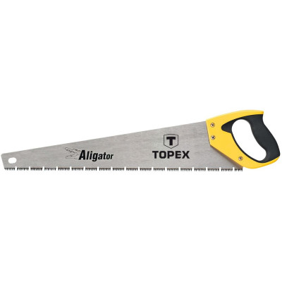 Topex Ножівка по дереву Aligator, полотно 500 мм, загартовані зубці з тригранним заточенням, 7TPI, 620 мм Topex Ножівка по дереву Aligator, полотно 500 мм, загартовані зубці з тригранним заточенням, 7TPI, 620 мм