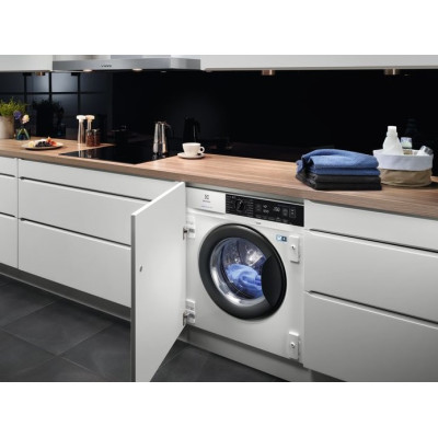 Стиральная машина Electrolux встраиваемая фронтальная, 8кг, 1400, A+++, 55см, дисплей, пар, инвертор, белый (EW7N7F348SUI)