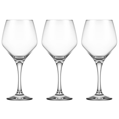 ARDESTO Набір келихів для вина Loreto 440мл, 3шт, скло, прозорий ARDESTO Набір келихів для вина Loreto 440мл, 3шт, скло, прозорий